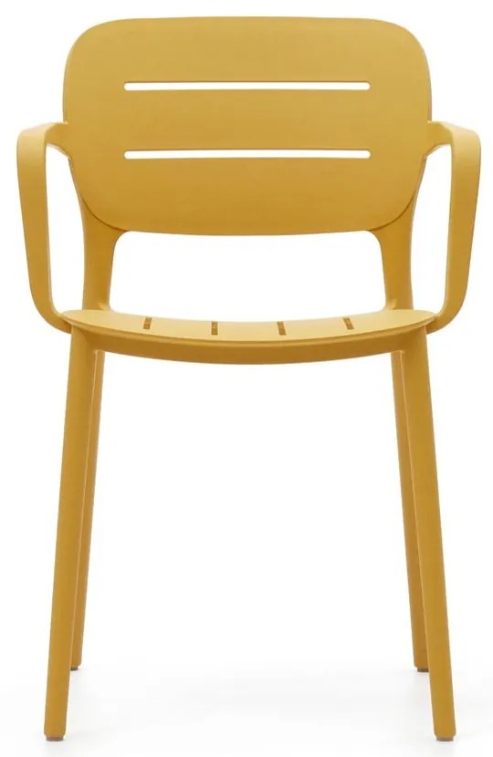 Žltá plastová záhradná stolička Morella – Kave Home