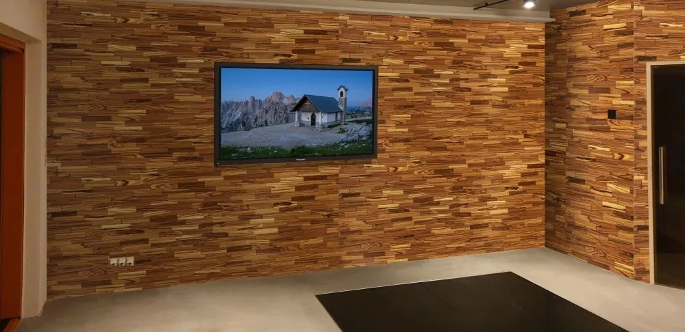 ZEBRANO 200 (200 x 50 mm) - drevený obklad, lamela 3D Broušený - olejovaný