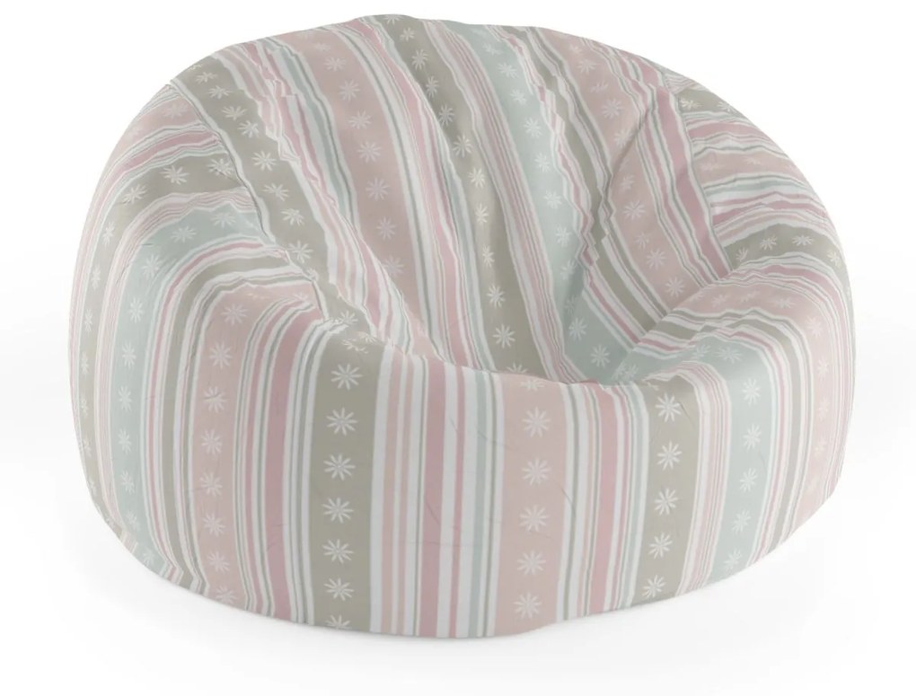 Sablio Sedací vak Cocoon Pruhy a bodky - 75 x 45 x 35 cm