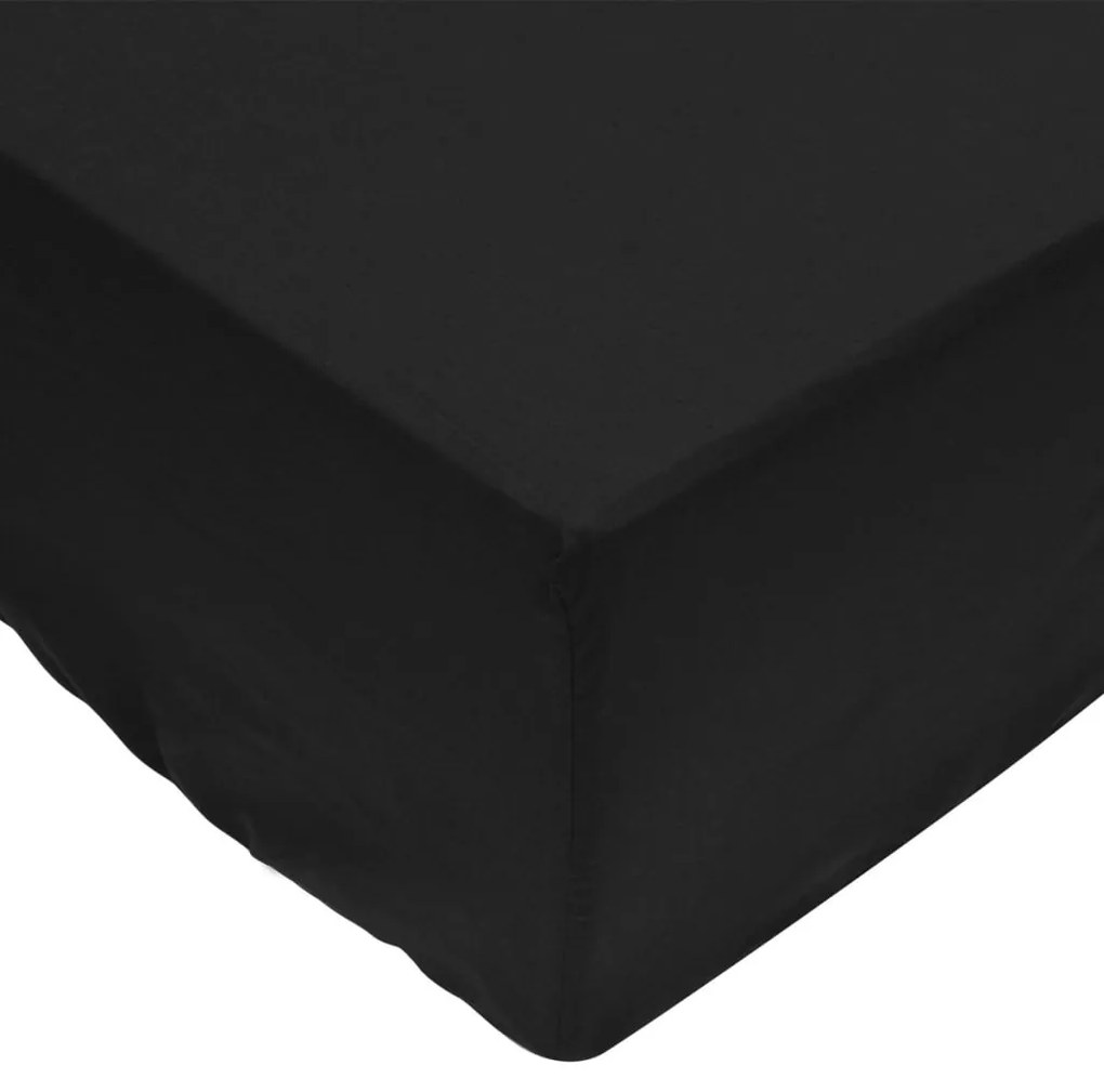 vidaXL Bavlnené prestieradlá, 2 ks, 160x200 cm, čierne