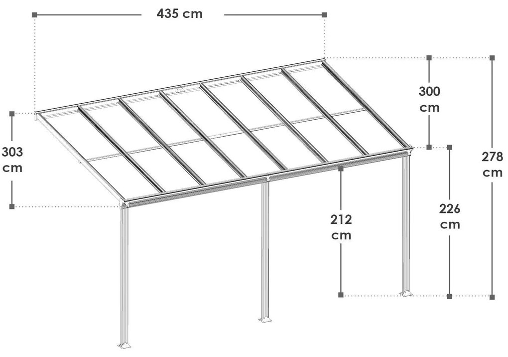 InternetovaZahrada Hliníková pergola Borneo 4x3 m - biela