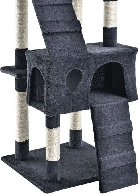 Mačacie škrabadlo 170 cm s pelieškami, domčekmi a stĺpikmi