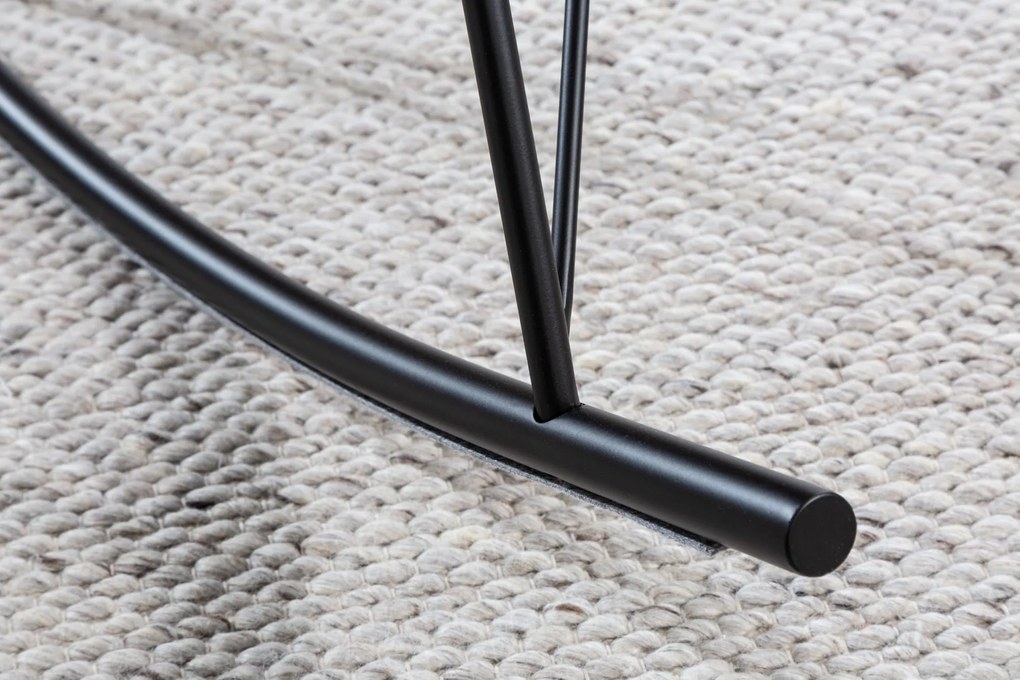 Hojdacie kreslo Scandinavia Swing biela plyšová látka