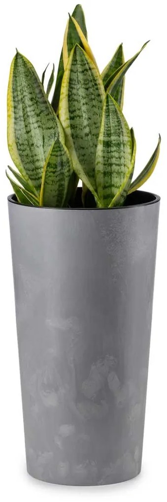 PLASTOVÝ KVETINÁČ URBANIKA 46X25 CM IMITÁCIA BETÓNU SIVÁ
