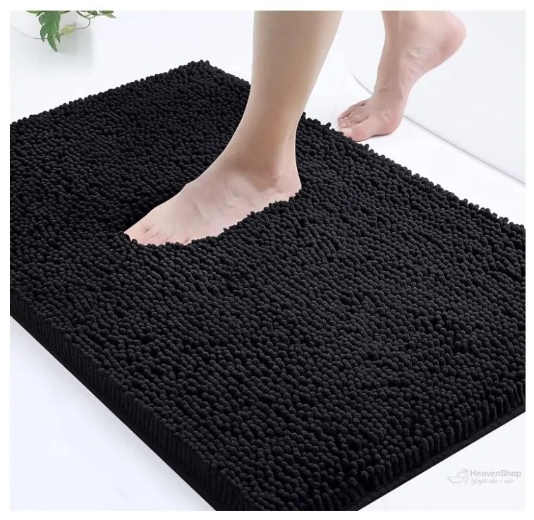 BISK Erga Basic, kúpeľňová predložka 80x50 cm, model 6 Chenille Rolled, čierna, ERG-08686