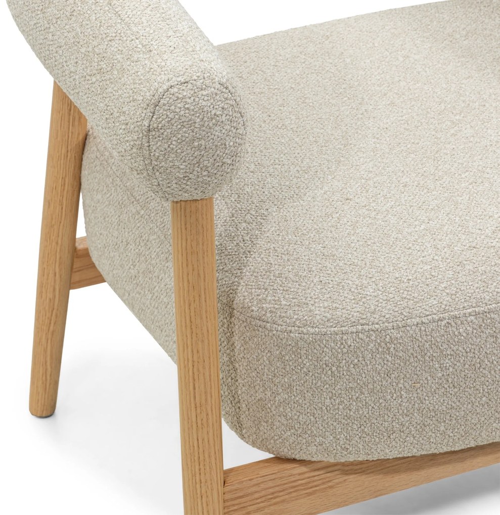 Dizajnové kreslo Montepulciano z masívu svetlo béžové