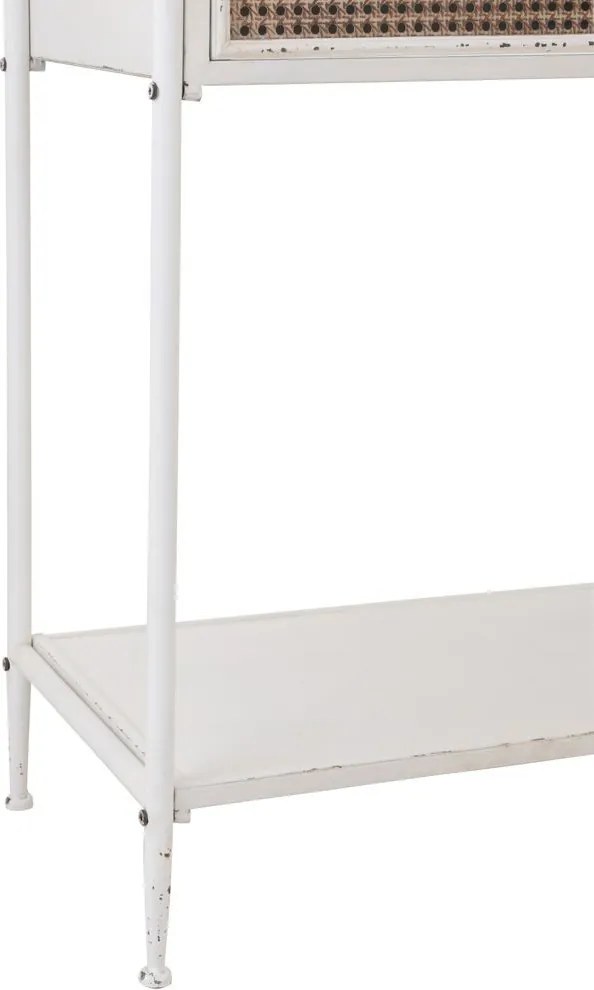 Biely antik kovový policový regál so šuplíkom Valio White - 55*37*185cm