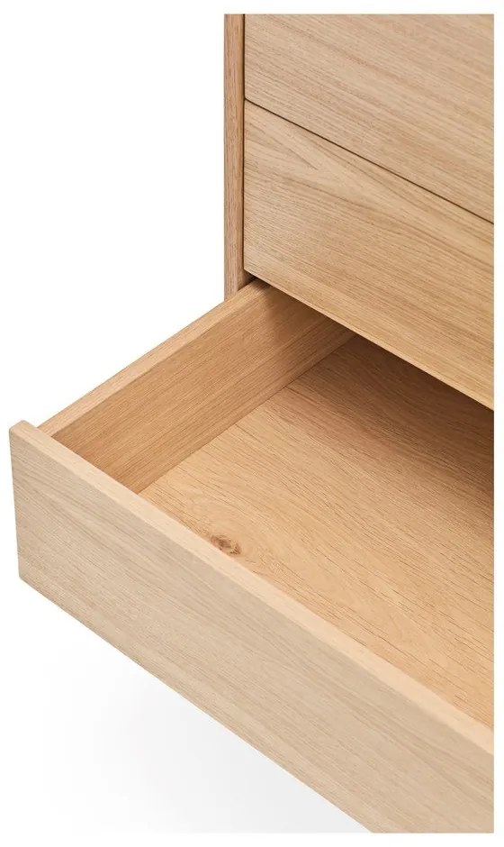 Krémovobiela komoda v dubovom dekore so zásuvkami Teulat Yoko