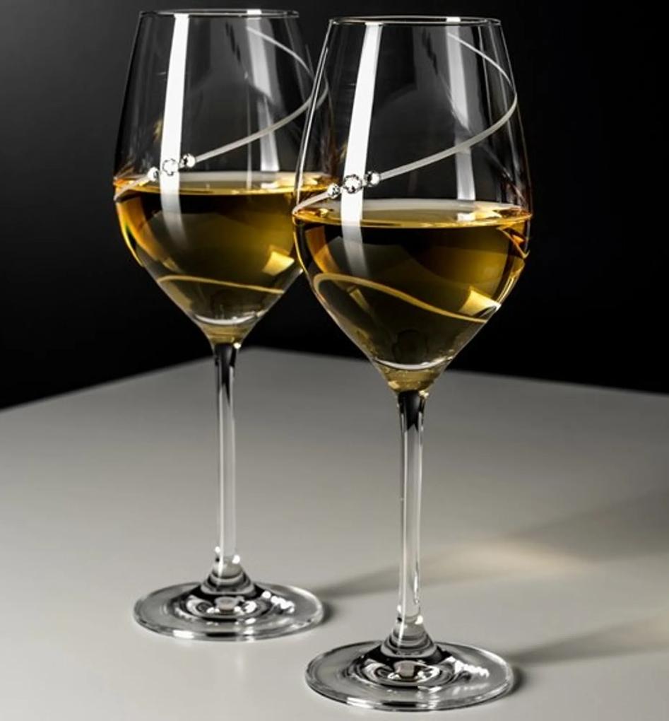 Diamante poháre na biele víno Silhouette City s kryštály Swarovski 360ml 2KS