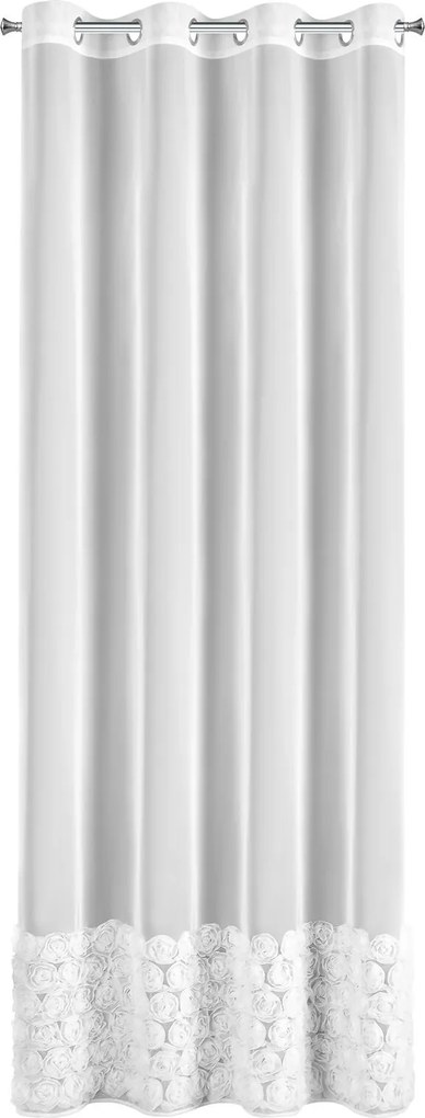 ZÁCLONA NA KRÚŽKOCH EVA MINGE ROSES3 140X250 CM BIELA