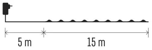 LED Vianočná vonkajšia reťaz 150xLED/20m IP44 teplá biela