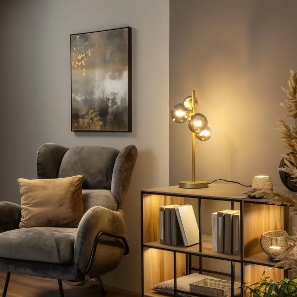 Brilagi - LED Stolná lampa MILLA 4xG9/3W/230V zlatá/dymová