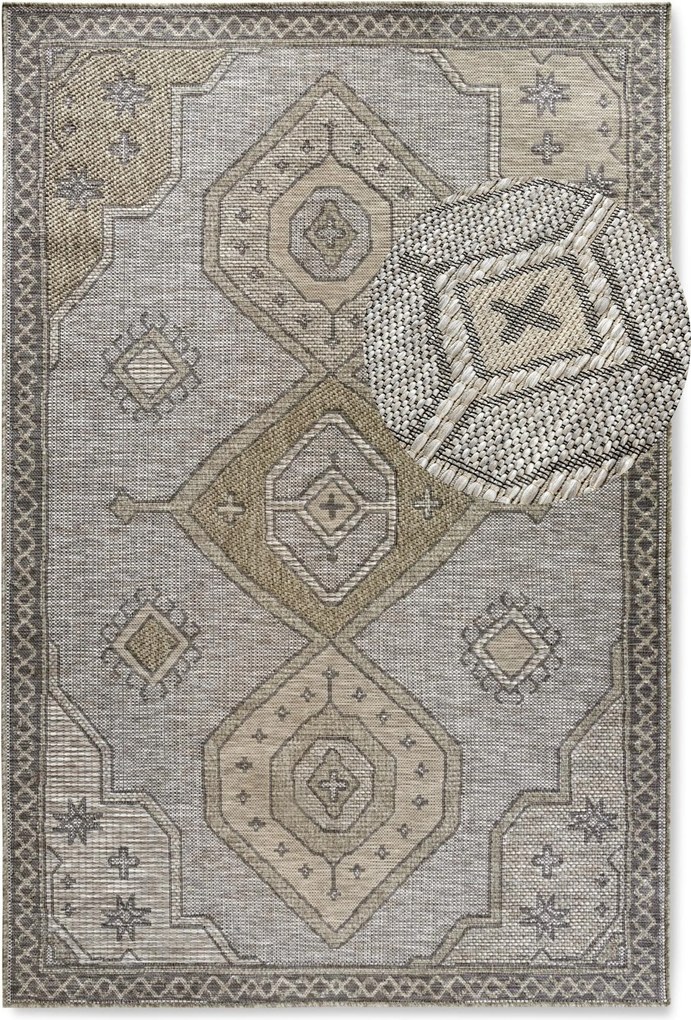 Kusový koberec Villeroy & Boch 106079 Brown – na von aj na doma, 155x230, hnedá, chodba / predsieň, Villeroy & Boch