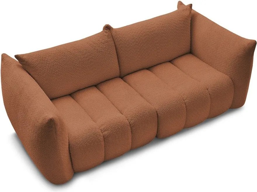 Oranžová pohovka z textílie buklé 234 cm Azra – Bobochic Paris