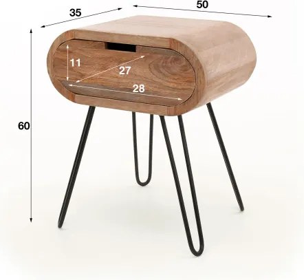 Nočný stolík 23-73 Barrel Drevo Mango - Komfort-nábytok