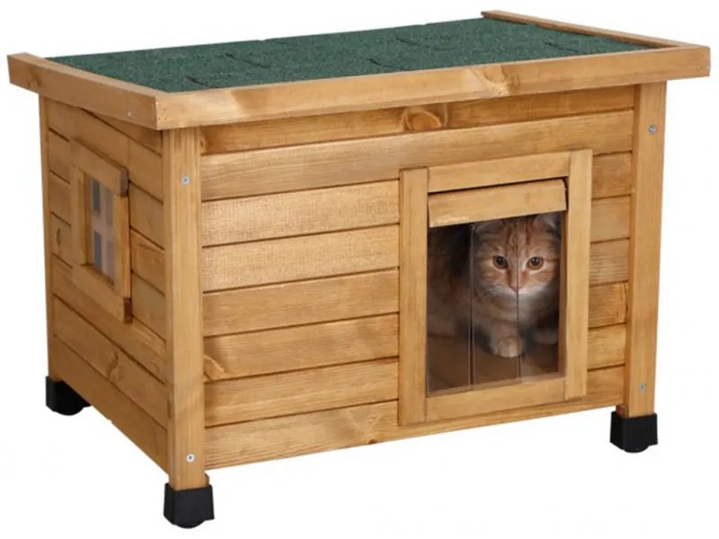 BRAVSON GROUP s.r.o. Drevená búda pre mačky KERBL RUSTICA 57 x 45 x 43 cm