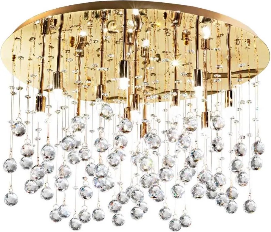 Ideal Lux-LED Krištáľové stropné svietidlo MOONLIGHT 12xG9/3W/230V pr.60 cm zlatá