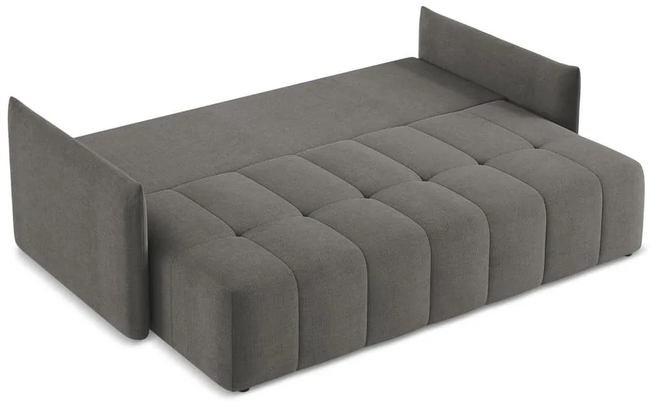 Tmavosivá rozkladacia/s úložným priestorom pohovka 225 cm Moku – Makamii