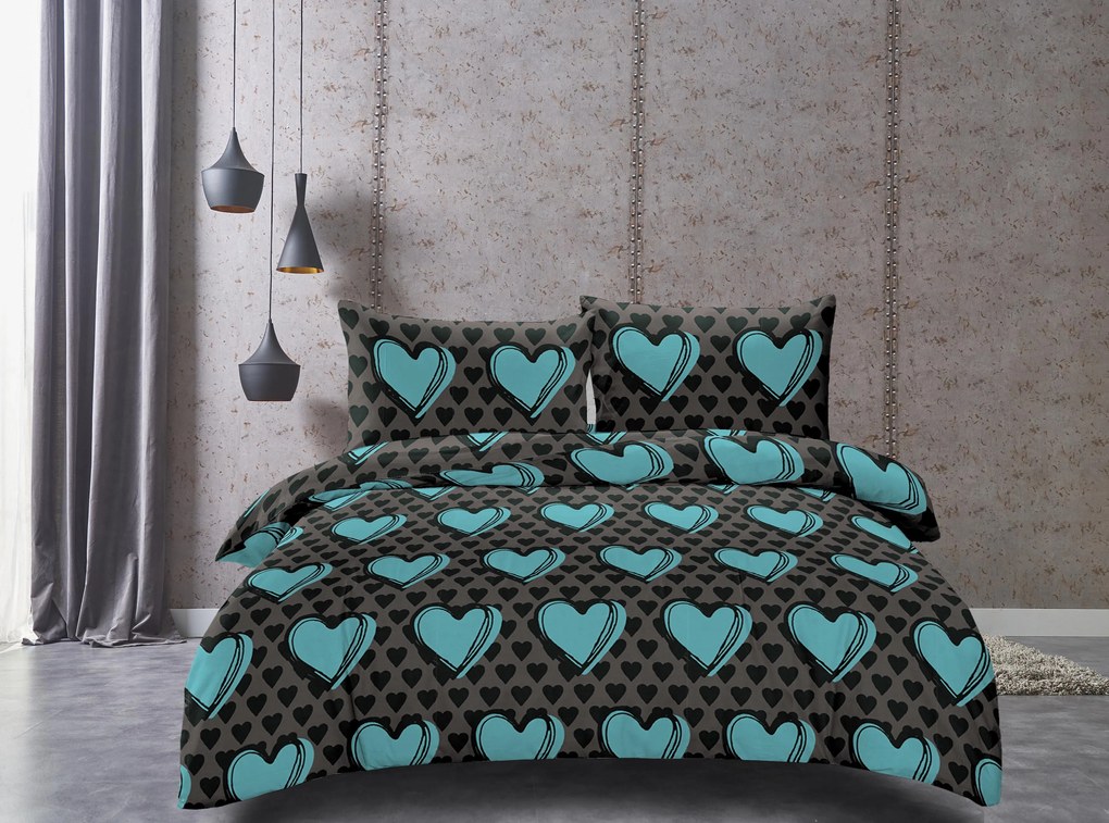 Obliečky z mikrovlákna KASUGA tyrkysové Rozmer obliečky: 2 ks 70 x 90 cm | 200 x 220 cm