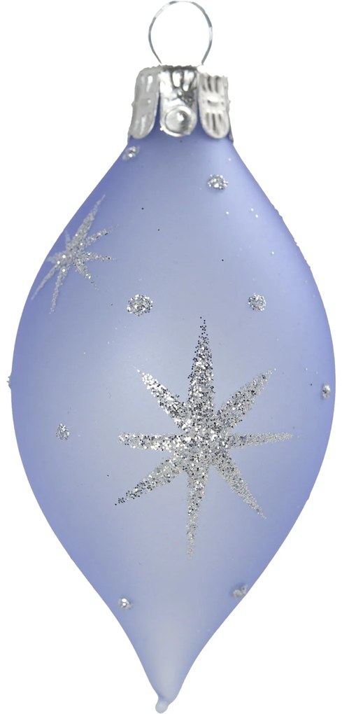 Bella Rose Sklenená vianočná ozdoba Oliva Mat Svetlomodrá