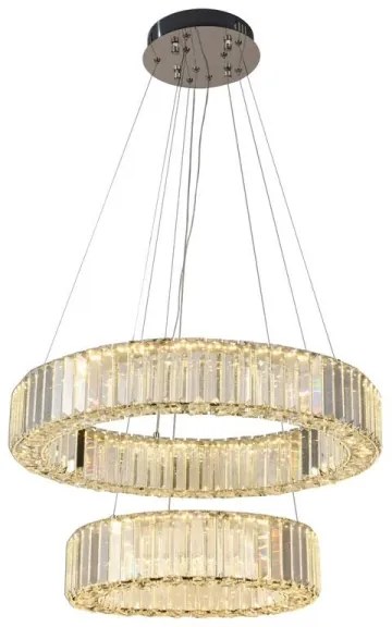 LED Stmievateľný luster na lanku LED/65W/230V 3000-6500K chróm + diaľkové ovládanie