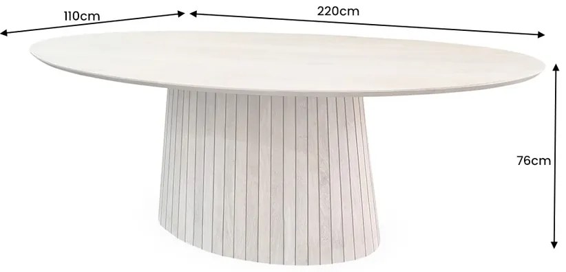 Luxusný jedálenský stôl ART DEKO 220 cm – masívne mango a akácia, oválny