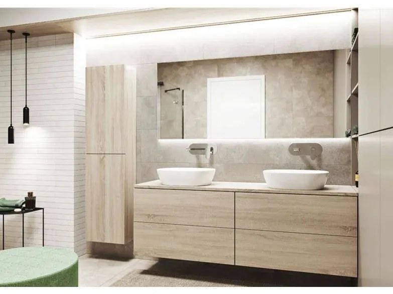 Kúpeľňová závesná skrinka AIRA - vysoká - pravá