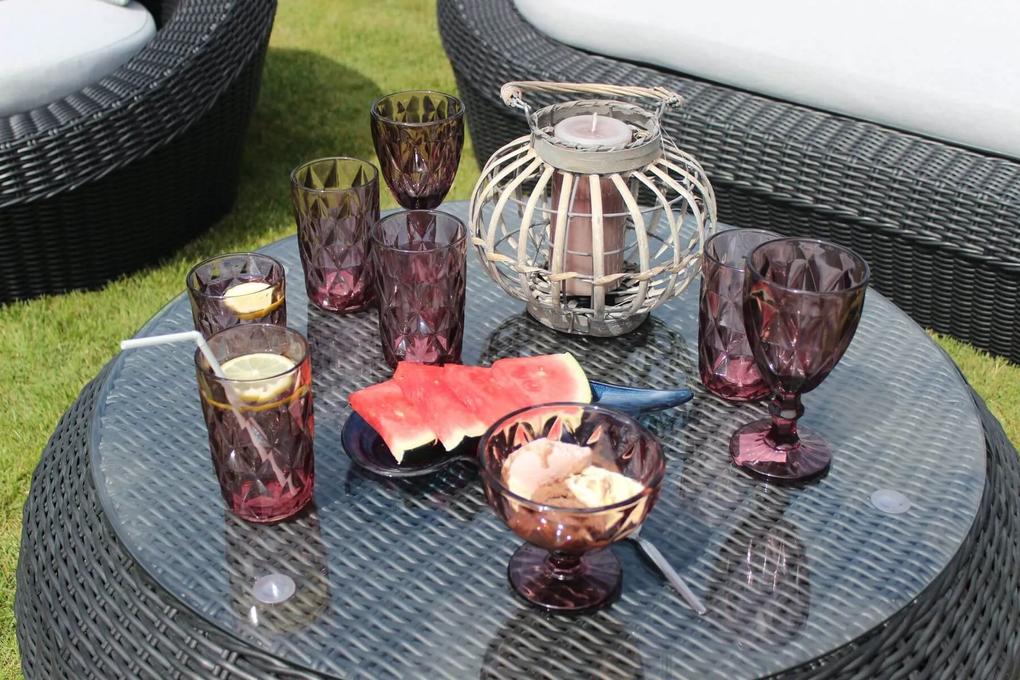 Ružové sklenené poháre na víno 230ml 6ks