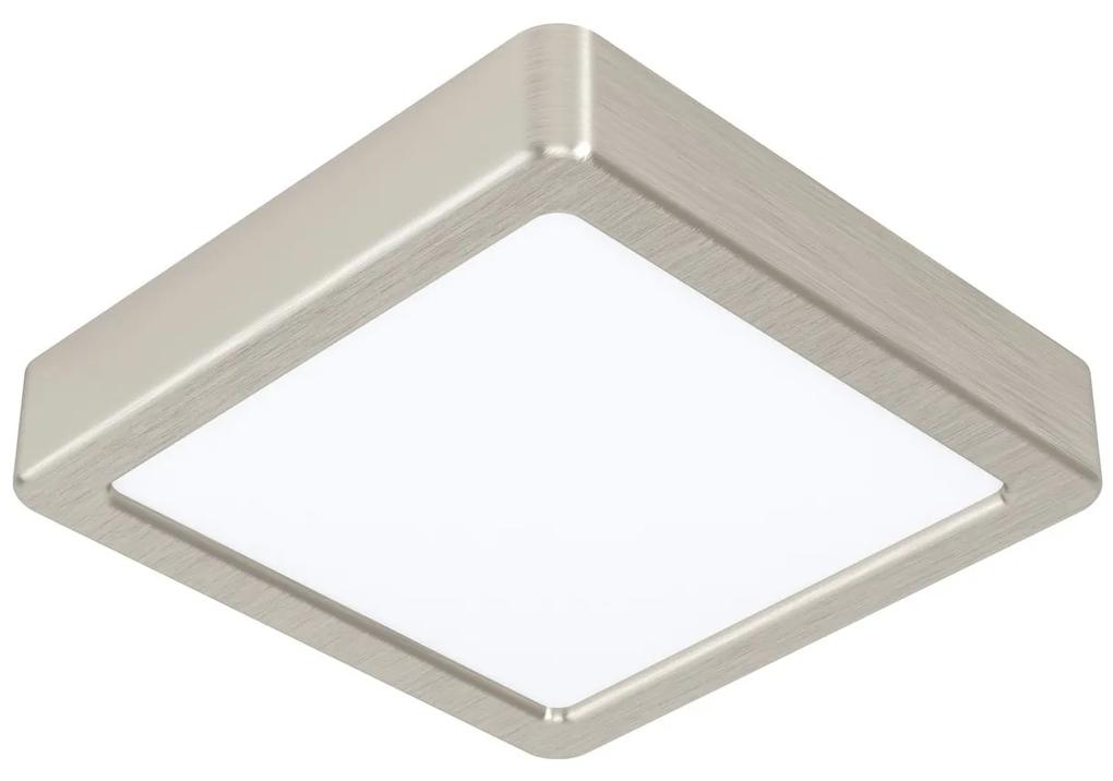 EGLO LED stropné svietidlo FUEVA 5, 10,5W, teplá biela, 16cx16m, štvorcová, strieborná
