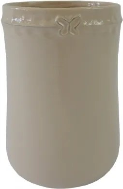 Keramická váza VK52 béžová s motýlikom (23 cm)