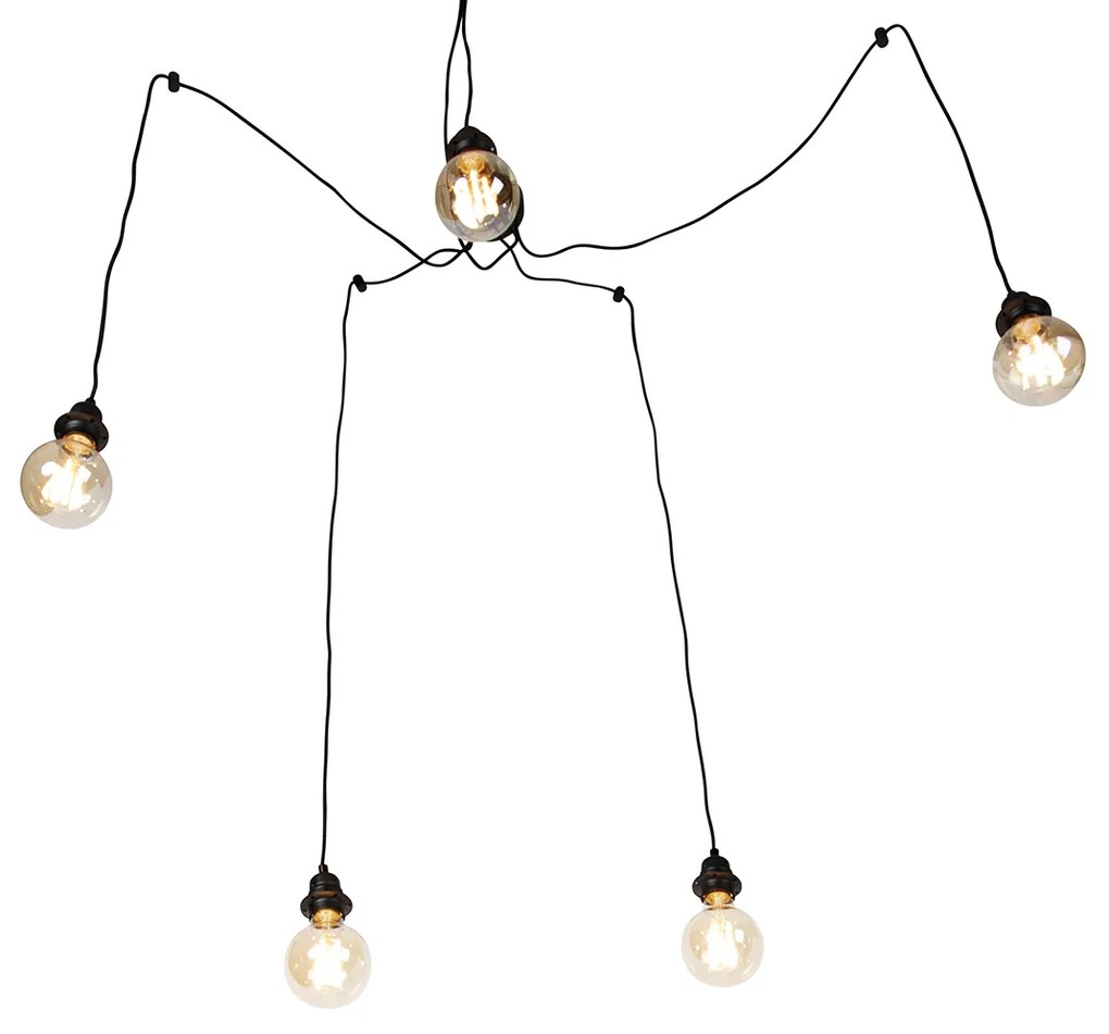 Inteligentné závesné svietidlo čierne s 5 svetlami vrátane Wifi G95 - Cava