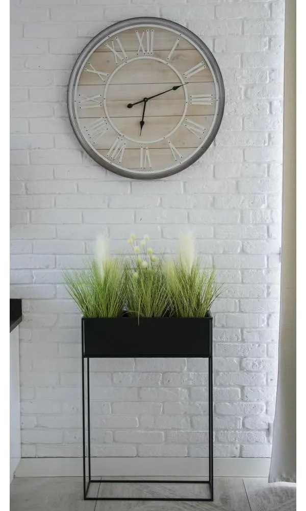 KOVOVÝ KVETINÁČ SO STOJANOM RECT 90X24X64 CM ČIERNA