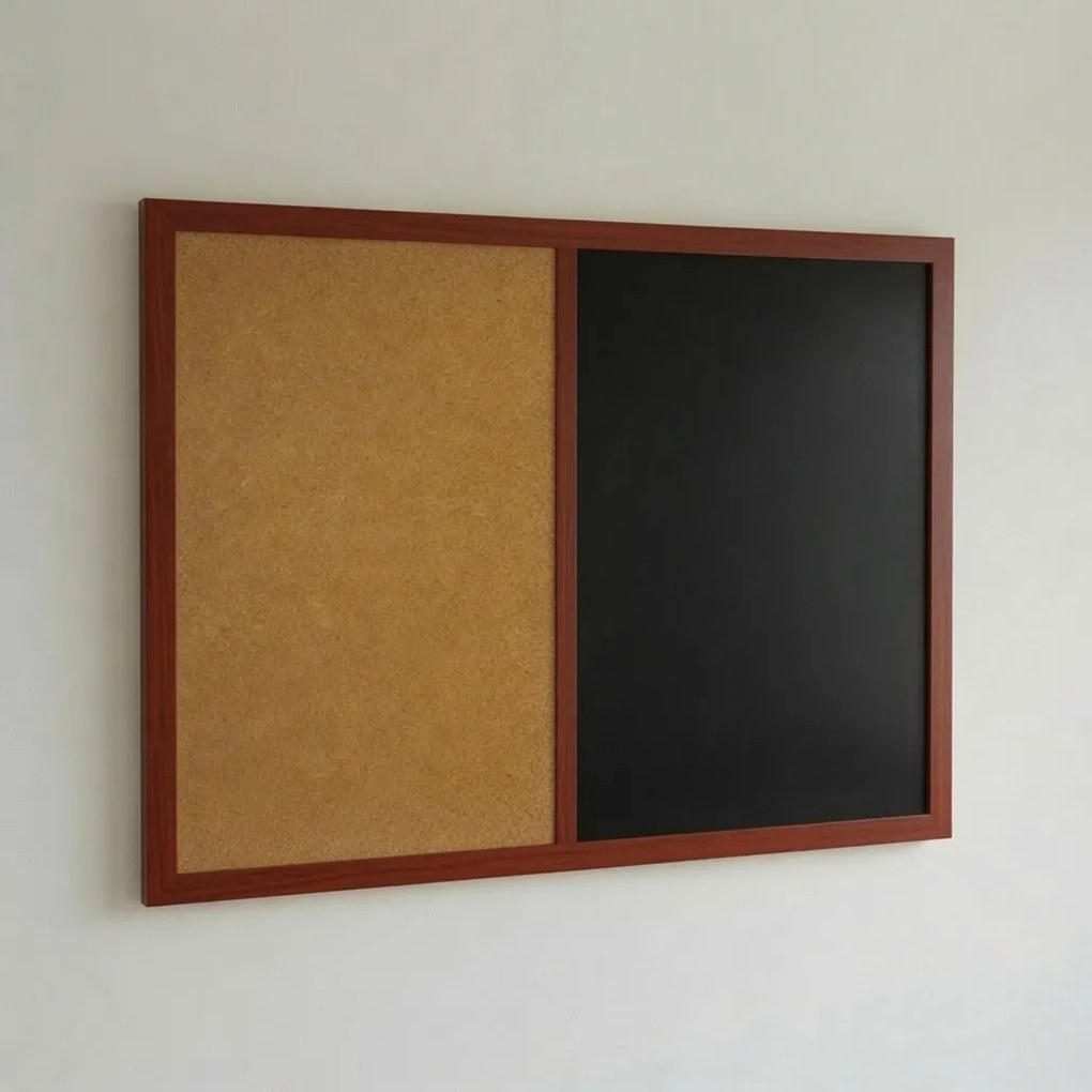 Toptabule.sk  Kombinovaná tabuľa čierna v drevenom ráme NATURE LINE Mahagón 60x40 cm