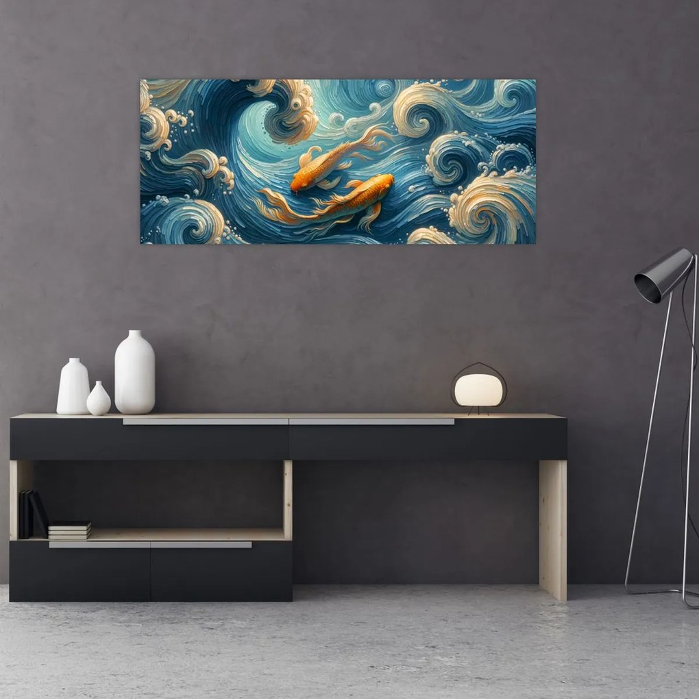 Obraz - Zlaté rybky (120x50 cm)