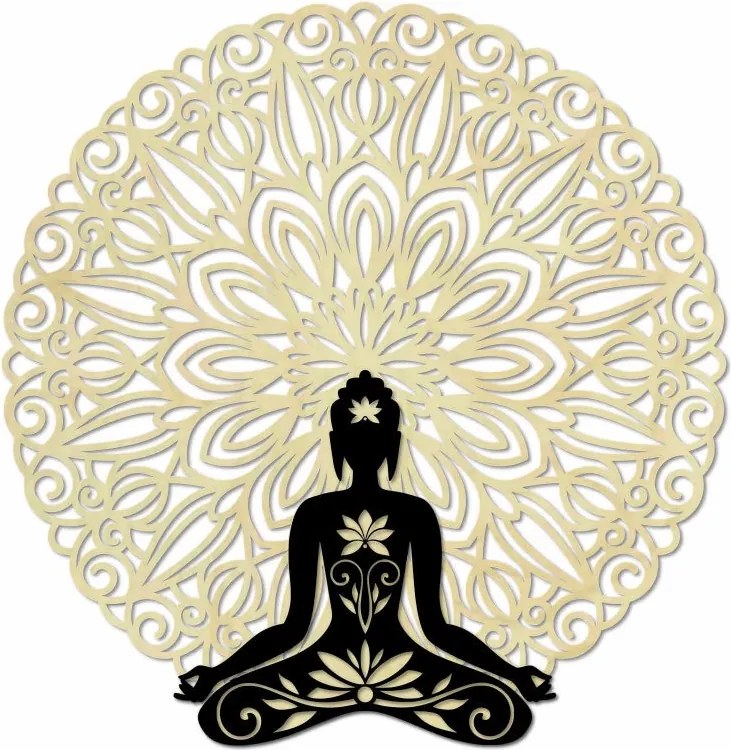 SENTOP | Sentop - 3D Obraz na stenu Buddha v mandale 50, 70, 90 cm I SENTOP PR0367