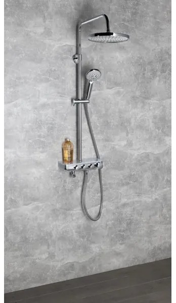 Aqualine - Sprchová súprava s batériou FARRAO lesklý chróm