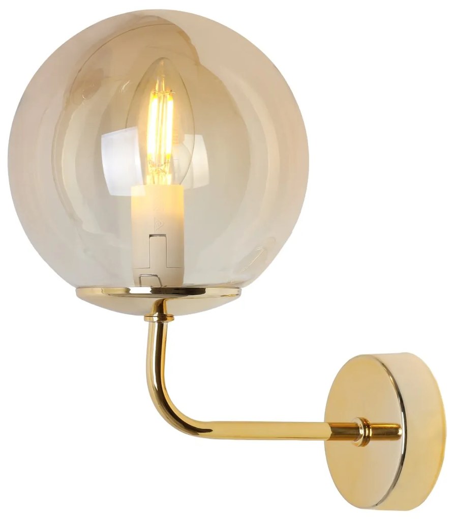 Nástenné svietidlo Paris 2, 1x medové sklenené tienidlo, G