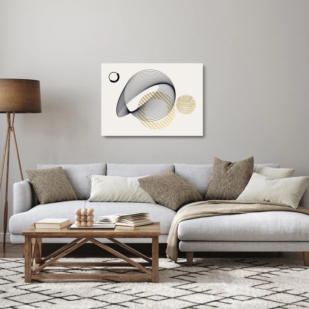 Sklenený obraz - Geometrické tvary N⁰3 (70x50 cm)