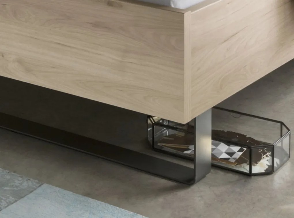 Posteľ Brüssel 180x200 cm, kamenný dub/šedá