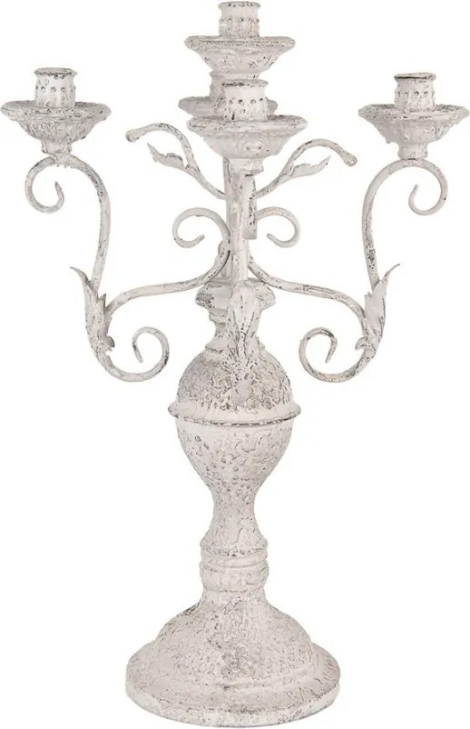 Biely antik kovový svietnik Brantes - 29*58 cm