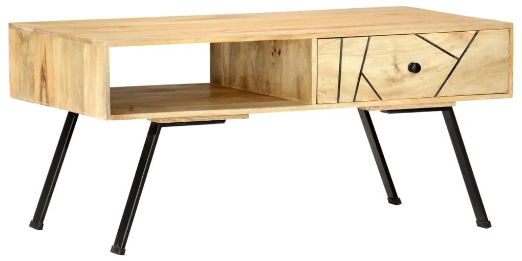 vidaXL Konferenčný stolík z mangovníkového dreva 95x50x42 cm