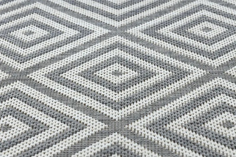 Koberec FLAT SISAL 48607637  Námestie  diamant sivo /  krémový