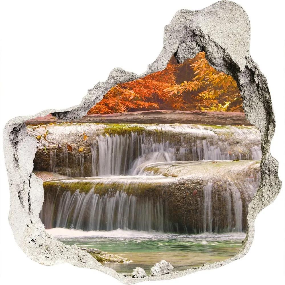 Nálepka fototapeta 3D Vodopád jeseň WallHole-75x75-piask-72393918