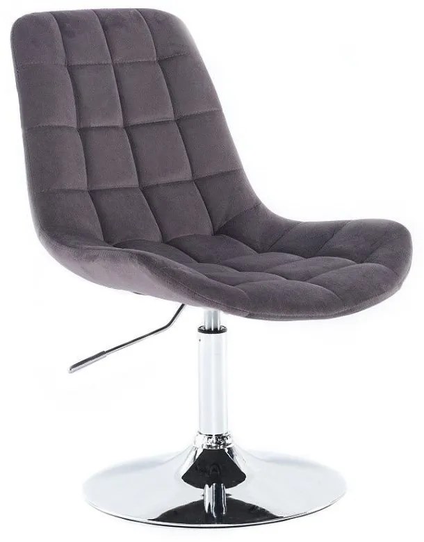 LuxuryForm DESIGN Stolička PARIS VELUR na striebornom tanieri - sivá