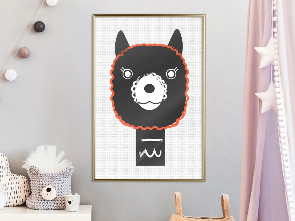 Artgeist Plagát - Decorative Alpaca [Poster] Veľkosť: 30x45, Verzia: Čierny rám