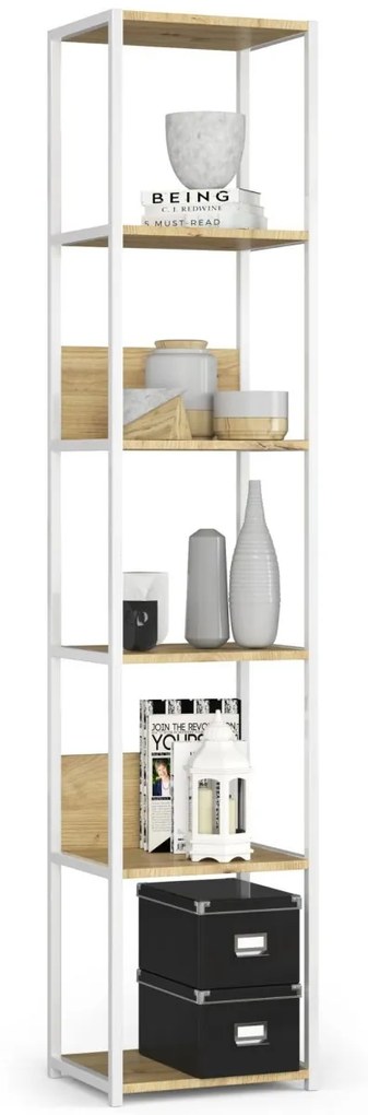 Regál LOFT 40 cm biely/dub artisan