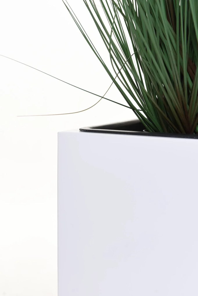 Kvetináč BLOCK pozink, výška 65 cm, biely, vr. vložky