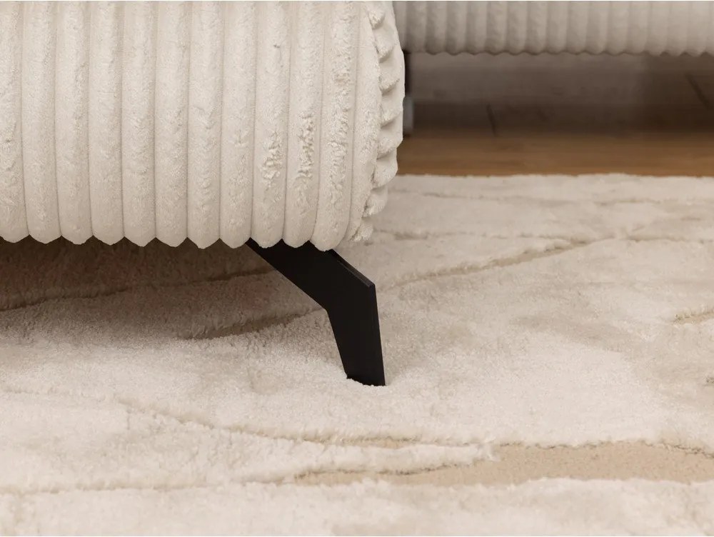 Krémová menčestrová rohová pohovka (ľavý roh/do L) Marbeya – Ropez