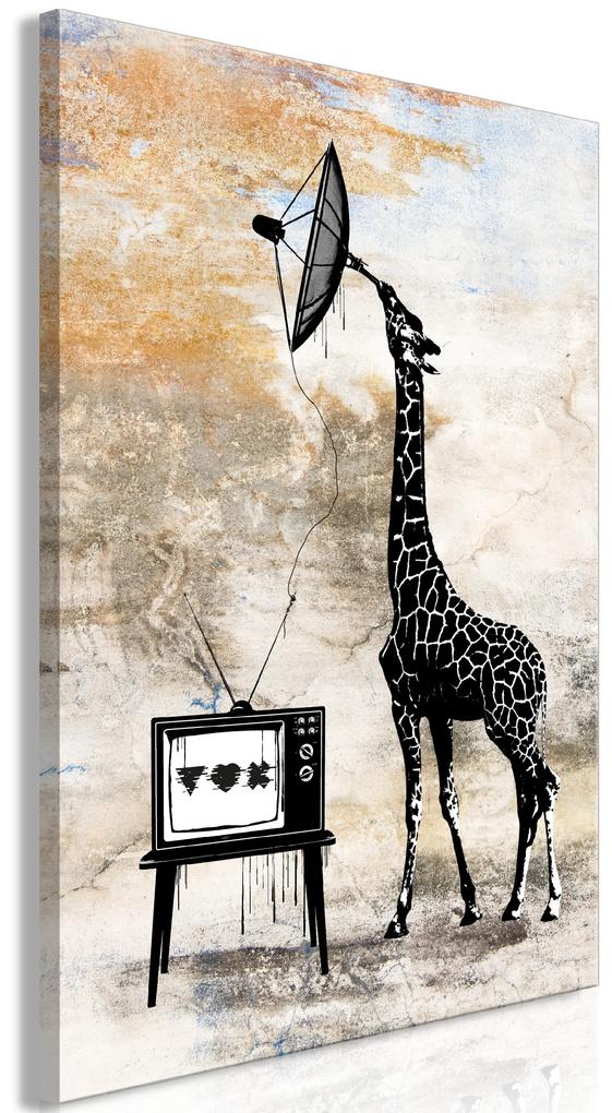 Artgeist Obraz - Television Giraffe (1 Part) Vertical Veľkosť: 80x120, Verzia: Premium Print