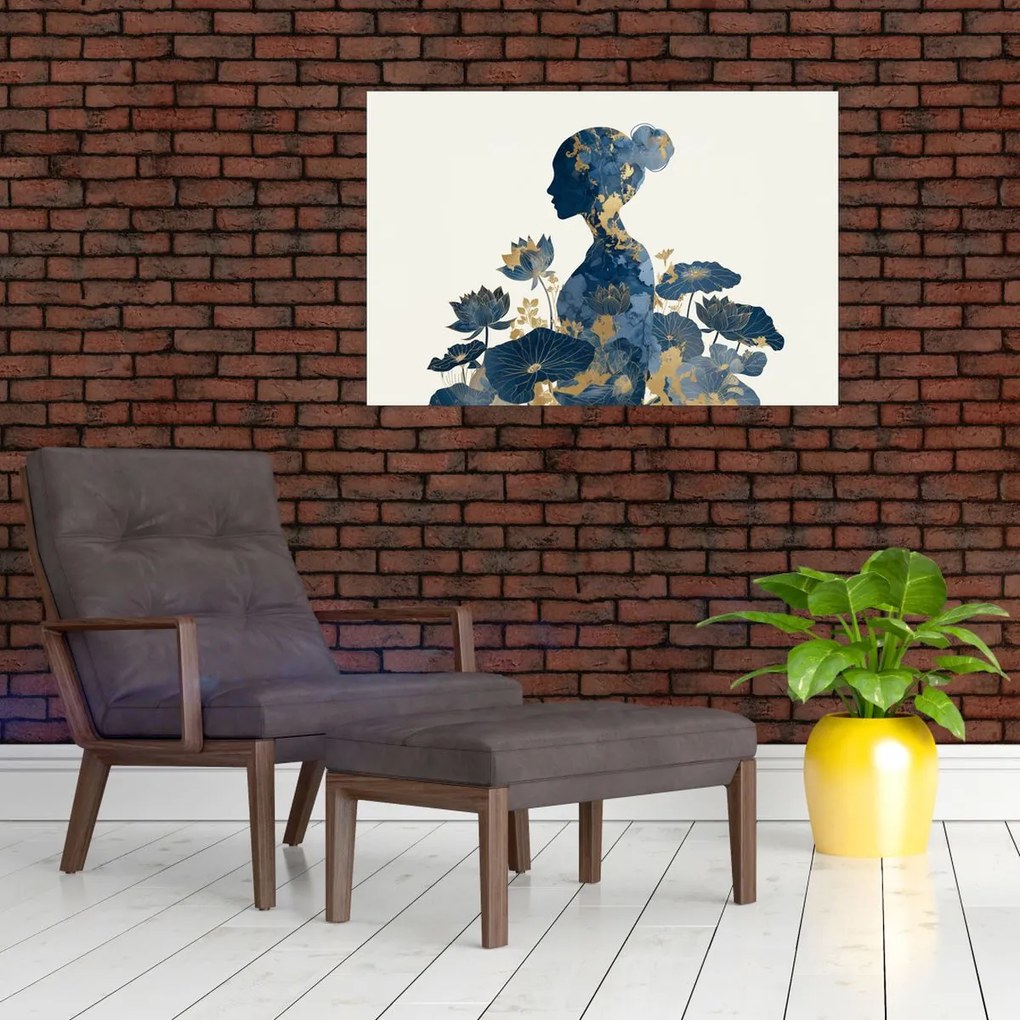 Obraz - Mramorový profil ženy (90x60 cm)